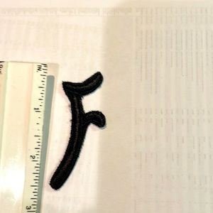 Vintage Embroidered “F” Monogram Iron on Embellishment 2 1/2”
